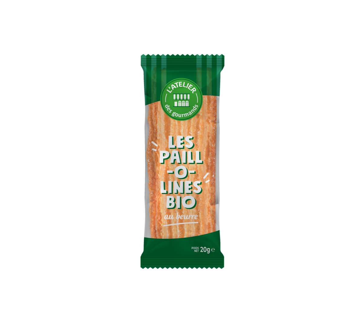 Boîte de 25 x 2 Paillolines bio sucré caramélisé pur beurre